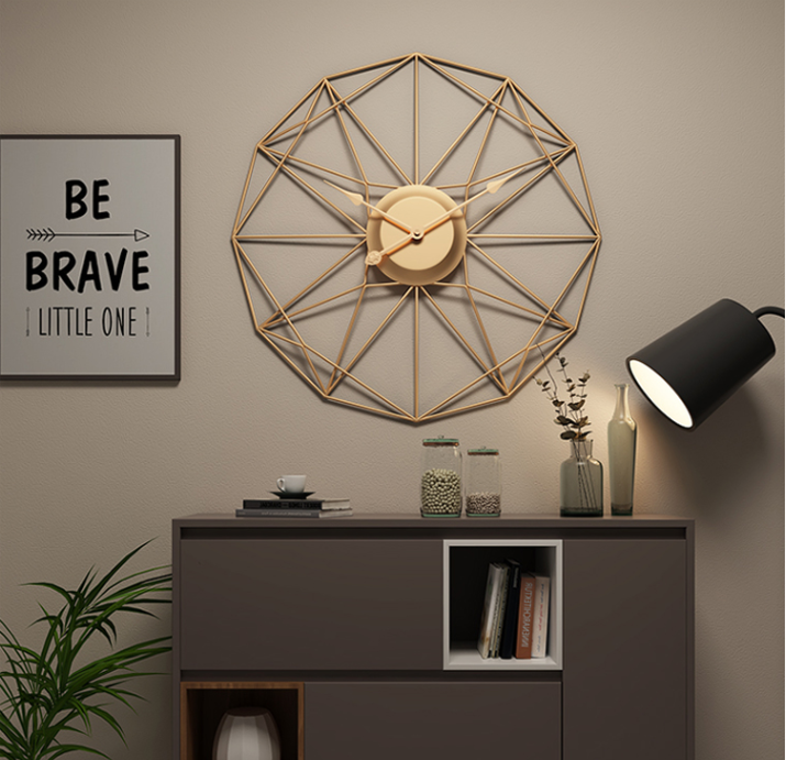 Modern Geometric Metal Wall Clock