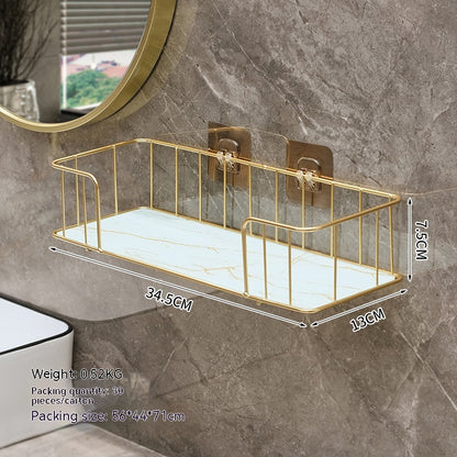 Punch-Free Bathroom Storage Shelf Language