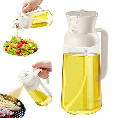 Dual-use Oil Dispenser and Sprayer - Glass Pour &amp; Spray Bottle