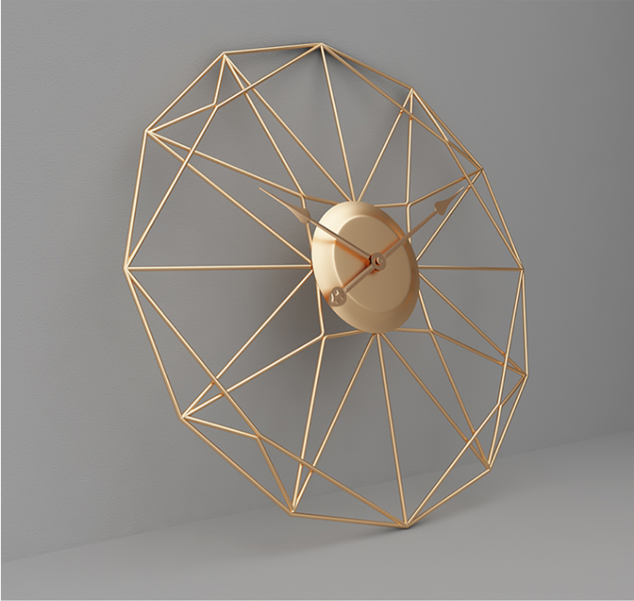 Modern Geometric Metal Wall Clock