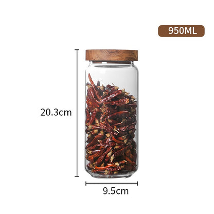 Glass Kitchen Storage Jar with Bamboo Lid
