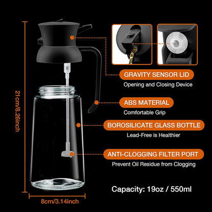 Dual-use Oil Dispenser and Sprayer - Glass Pour &amp; Spray Bottle