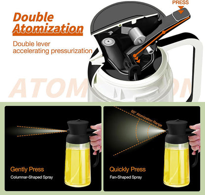 Dual-use Oil Dispenser and Sprayer - Glass Pour &amp; Spray Bottle